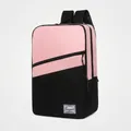 Business USB laptop backpack in pink and black color blocking design with reflective strip - 1326 Style-Pink