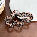 Pinza per capelli retrò con stampa leopardata e design ondulato per uno styling elegante - Clip a nuvola-9.2cm
