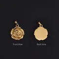 18K gold plated titanium steel rose pendant with detailed front relief and smooth back - M21 (Double-Sided Rose)