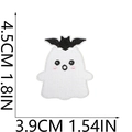 Detailed size specifications for the ghost embroidery patch with a black bat design - No.16 (Small)
