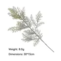 Macro view of artificial pine branch with frosted green finish, size 30x15cm, 8g weight - Type E-White Multi-branch Cypress Leaf