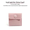 Light pink velvet jewelry pouch with snap button for ring storage, size 8.5x10cm - 中号款(8.5cm*10cm) / Light Pink