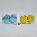 Lollipop-shaped blue and yellow 15cm Christmas tree ornaments with spiral glitter patterns - Blue Yellow Spiral Lollipop (4pcs/15cm)