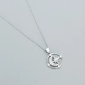 Elegante Halskette aus S925 Silber mit Stern- und Mondanhänger und Zirkonia - 925er Silber / Weißgold