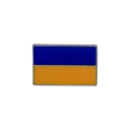 Rectangular Ukraine flag enamel metal badge with blue and yellow finish and silver border - Ukraine Rectangular Style (C2256)