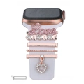 Charms de diamantes en oro rosa y plata con placa Love para correas de Apple Watch - Estilo Letras Love (5572578809349) / Embalaje de esponja negra / N.º 22 Champaña
