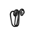 U-shaped black stainless steel fake nose ring with spiral design and matte finish - Style 9 Black