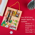 Christmas stationery gift set featuring reindeer box with pencils ruler and notepad - Christmas Handheld 6-Piece Set - Yellow