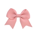 Pink grosgrain ribbon bow hair clip for girls with a classic double-wing design - Light Pink (16)