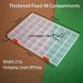 Transparent 48-grid plastic storage box with red buckles for jewelry and small accessories - Thickened 48 Fixed Compartments (28.3*19.2*2.2cm)