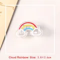 Cute rainbow cloud acrylic clip in red yellow blue and white colors 3.8x2.6cm - Cloud Rainbow