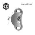 Silver G23 solid titanium crescent moon 4mm internally threaded piercing body jewelry - Moon Style (4mm)