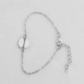 Silver metal bracelet featuring a round pendant with the letter I and lobster clasp - Silver I