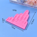 Pink silicone mountain mold for DIY resin and baking, size 13x12.3cm and 103g weight - Liquid Drip Mountain Peak (1)
