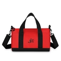 Rote Nylon-Zylindertasche mit schwarzen Riemen und JLP-Logo, modische Umhängetasche - Rot
