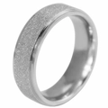 6mm matte brushed silver titanium steel ring with polished edges and comfortable fit - US 6 / Wide Style / Steel