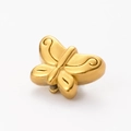 DIY butterfly bead charm in golden polished stainless steel for jewelry making - 6# 3D Butterfly / Gold