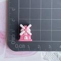 Detailed view of pink and white resin windmill accessory with 1.5x2cm scale measurement - Watermelon Red Windmill