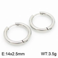 Polished silver stainless steel hoop earrings in 14x2.5mm size for a minimalist look - 14*2.5mm Steel Color Ke113197-zz / A Pair Of [inner Diameters]