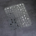 Zilveren reliëf maan en sterren nagelstickers model M-055 voor manicure decoratie - M055-Zilver