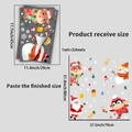 Detailed size guide for Christmas static window stickers with Santa and Reindeer designs - JDT-A65