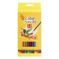 Set de 12 lápices de colores en caja amarilla con ilustración de colibrí y flores - ☽☽hb☽☽ / .☽☽12 Colores (caja De Colores) Versión En Inglés☽☽