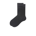 Klassische schwarze halbhohe Socken aus Baumwolle mit gerippten Bündchen - Schwarz