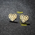 Sweet 18K gold plated hollow heart earrings for women with minimalist geometric design - Heart / Gold