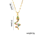 Goldene Schlangenkette mit bunten Zirkoniasteinen, Länge 40+5cm, Gewicht 3g Schmuck - Gold (Bunte Schlange)