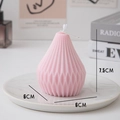 Pink geometric aromatherapy candle on marble tray, diamond texture, 7.5cm height - Pear Spiral Pink (White Peach Oolong)