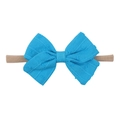 Bright blue striped bow headband with high-elastic nylon band for infants and babies - Bright Blue (6)