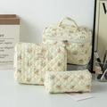 Large Cosmetic Bag / Orange Flower on Yellow Background