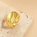 Minimalistischer verstellbarer Ring aus 14K vergoldetem Kupfer im Vintage-Stil - Glatte Breite