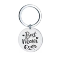 Dettaglio ravvicinato del portachiavi Best Mom Ever in acciaio inox con incisione cuore - Stile Senza Cuore