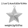 Anhänger aus 304 Edelstahl in Sternform mit strahlender Streifenstruktur und Silberglanz - Kleiner Stern / Silber