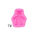Pink teddy bear silicone mold for chocolate and candy with bow detail, SKU 7 - Style 7 Standing Bear (A223) / Pink