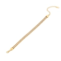 Minimalist gold stainless steel bracelet for women with brilliant colorful rhinestones - White Zirconia
