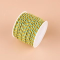 Three-strand braided cotton cord with gold thread on spool for DIY jewelry - No.11 Yellow Blue