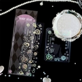Holographic steampunk magic gear stickers with laser silver stamping for scrapbooking - Magic Gear