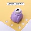Purple manual craft paper puncher with a cartoon girl pattern for DIY scrapbooking projects - Cartoon Series: Girl