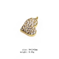 Golden heart charm pendant with inlaid clear zircon for bracelets and necklaces - Heart (18#)