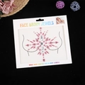 Bijoux de corps autocollants en strass roses pour la poitrine et les fêtes rave - Rose Design 3