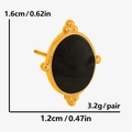 Dettaglio degli orecchini ovali placcati oro 18K con dimensioni 1,6cm x 1,2cm - Oro-Nero