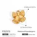 18K gold plated stainless steel bell pendant with bow design for jewelry making - Bowknot Gold Bell (PJ92978)