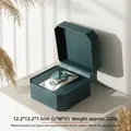 Dark green octagonal PU leather watch box with brushed texture and white pillow - Solid Wood Grain Octagonal / Dark Green