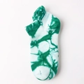 Calze corte in cotone da donna con motivi tie-dye verde e bianco e design a taglio basso - Taglia unica / verde scuro