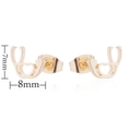 Detailed view of 7mm by 8mm gold heart stethoscope earrings with size specifications - 109 Stethoscope - Gold