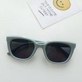 Girls minimalist square sunglasses in light grey blue with dark anti-UV lenses - Blue