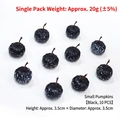 Set of 10 small black decorative Halloween pumpkins with white speckled dots - Small Pumpkin (Black) 10PCS