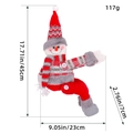 Christmas snowman plush curtain buckle with striped hat and scarf, 45cm height size guide - Snowman